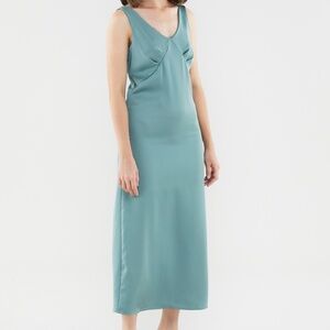 The Editor’s Market Jazelle Slip Midi Dress - Jade/Green/Turquoise
